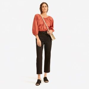 Everlane Straight Leg Crop Pant in Black